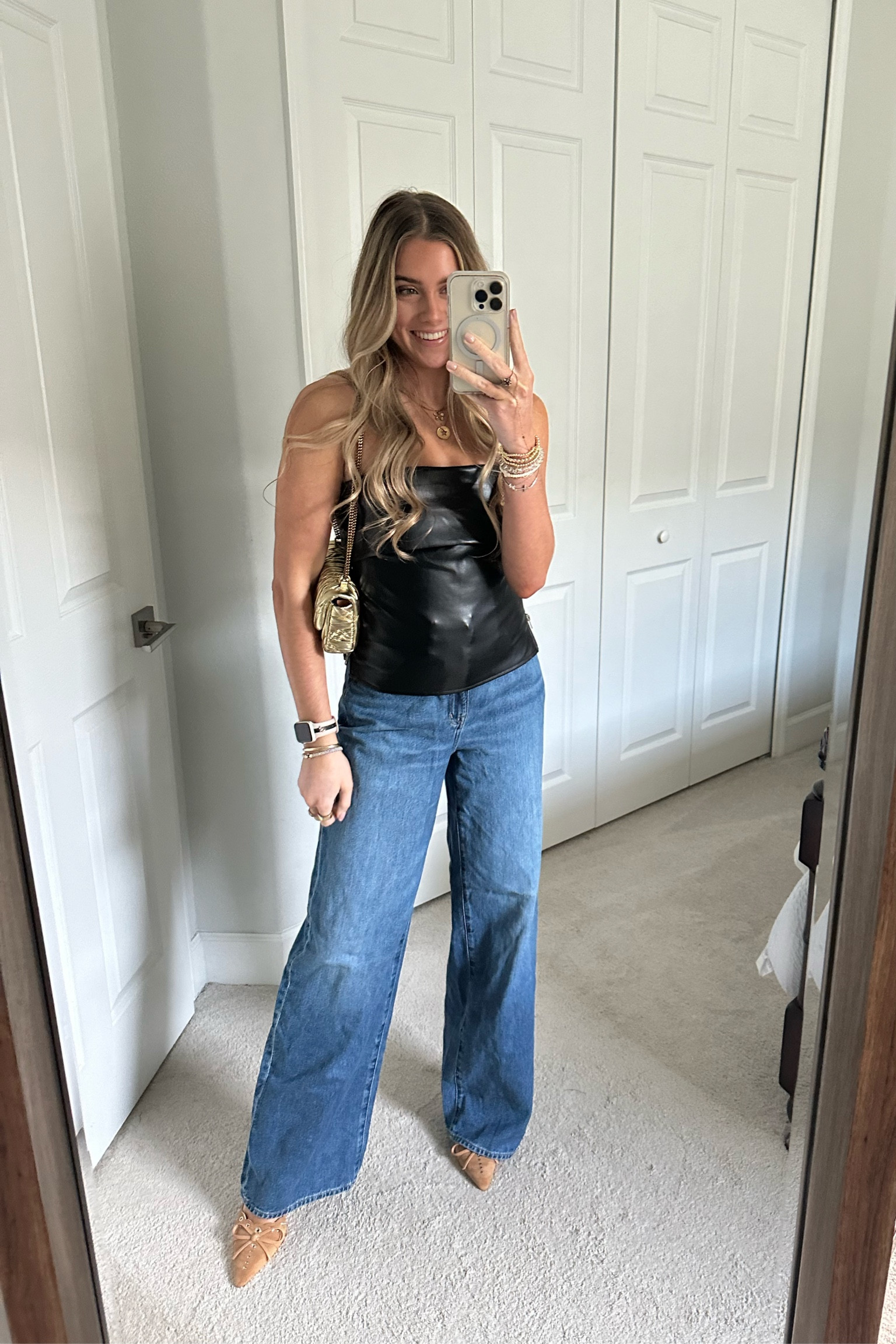 Forever 21 strapless faux leather top. Maxwell super wide leg denim jeans. Amazon kitten heels.  #outfit #fashion #style #ootd #ootn #outfitoftheday #fashionstyle  #outfitinspiration #outfitinspo #tryon #tryonhaul#lookbook #outfitideas #currentlywearing #styleinspo #outfitinspiration outfit, outfit of the day, outfit inspo, outfit ideas, styling, try on, fashion, affordable fashion. 

#LTKstyletip #LTKSeasonal #LTKfindsunder50
