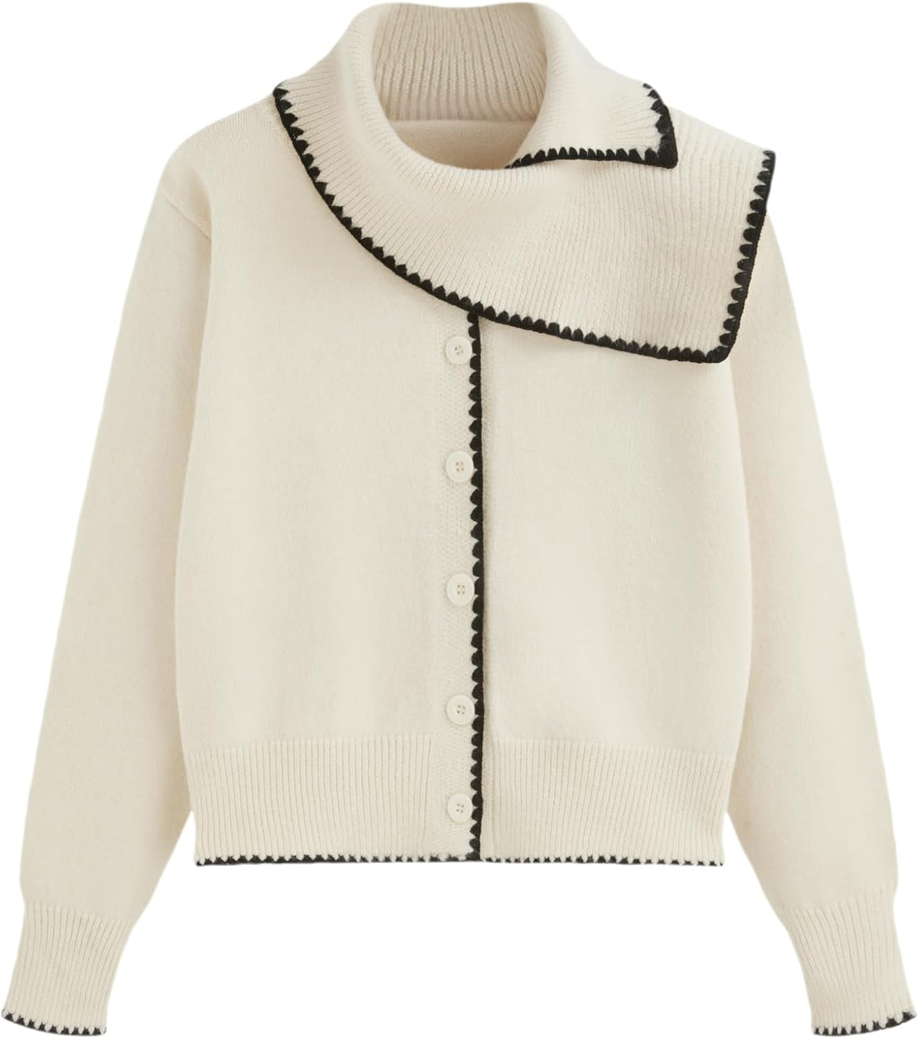 CIDER Womens Shawl Collar Cardigan Button Front Boxy Knit Sweater | Amazon (US)