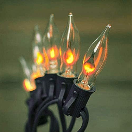 Flickering Flame Halloween String Lights 10Ft, E12 Candlestick Base, 10 CA5 Vintage Flame Bulbs, ... | Amazon (US)