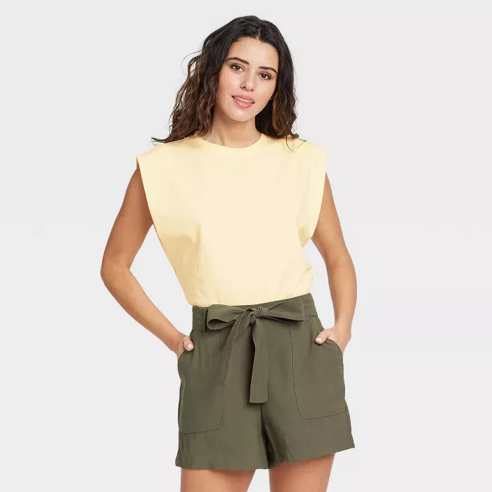 Women's Exaggerated Shoulder Tank Top - A New Day™ | Target