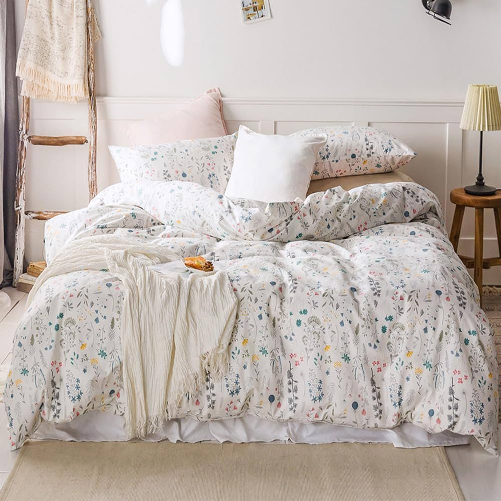 HIGHBUY Soft Cotton Twin Duvet Cover Sets for Kids Girls Flower Print Garden Reversible Floral Co... | Amazon (CA)