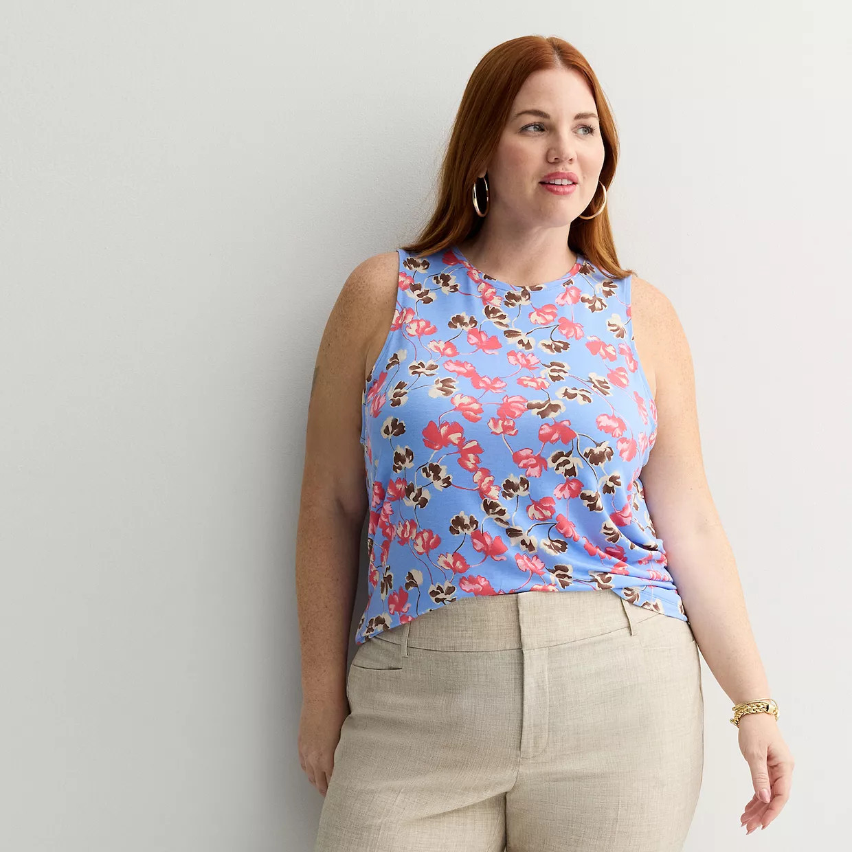 Plus Size Nine West Essential Easy High-Neck Tank | Kohl's