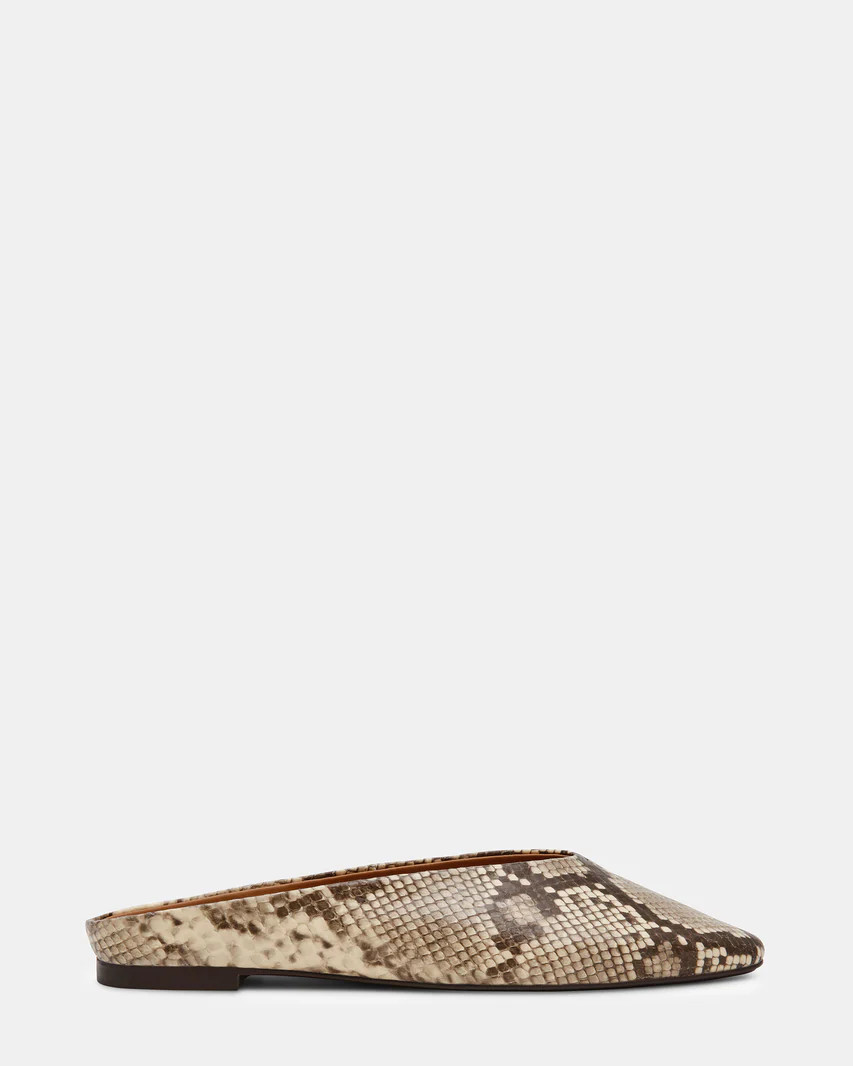 SHERMAN Snake Multi Slip-On Mule Almond-Toe Women's Flat | Steve Madden (US)