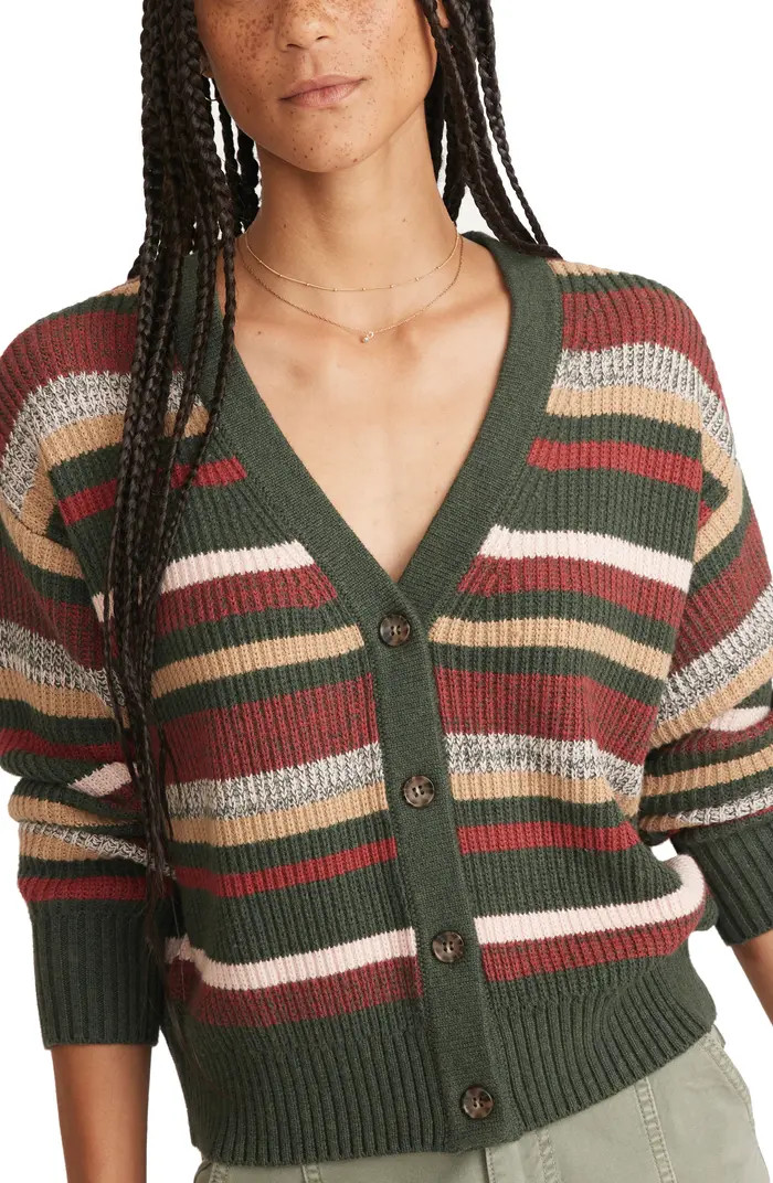 Marine Layer Robin Stripe Crop Cardigan | Nordstrom | Nordstrom