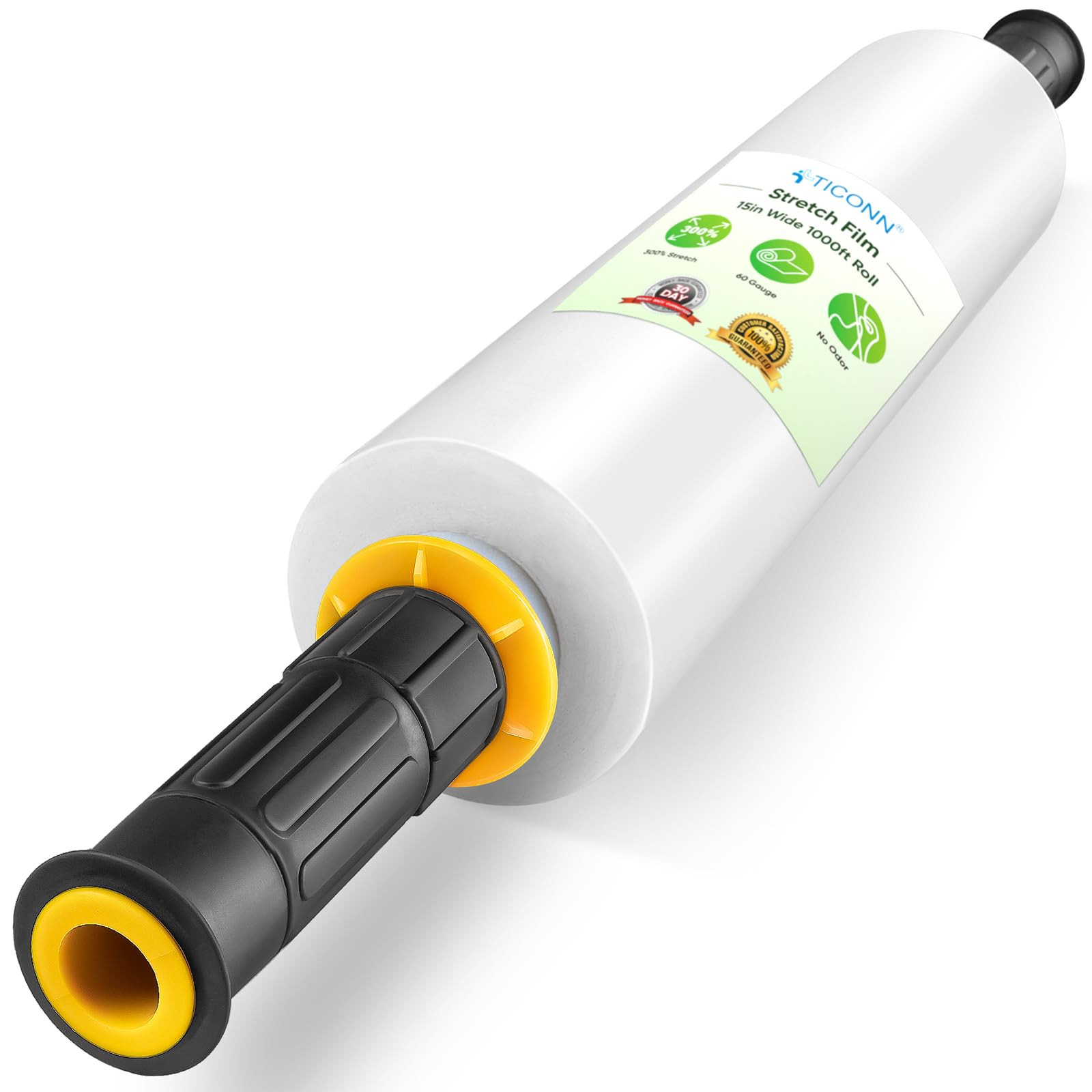 TICONN Stretch Wrap Stretch Film Roll, 1000ft Industrial Strength 15 inch Wide Clear Plastic Wrap... | Amazon (US)