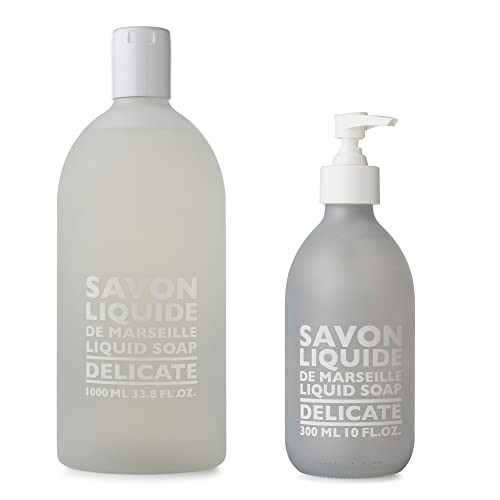 Compagnie de Provence Savon de Marseille Nourishing Liquid Soap, Delicate, 10 Fl Oz Pump Bottle and 33.8 Fl Oz Plastic Bottle Refill | Amazon (US)