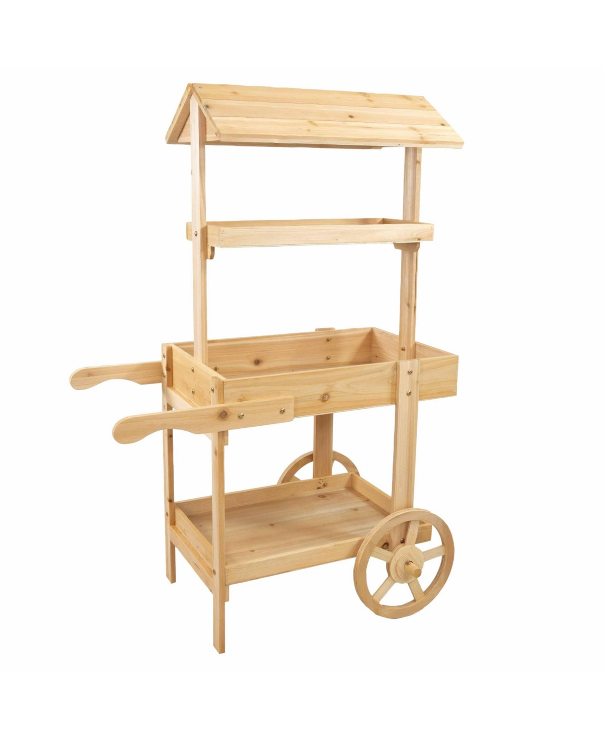 Country Market Flower Cart Display Stand - 49.25” H - Natural fir | Macy's