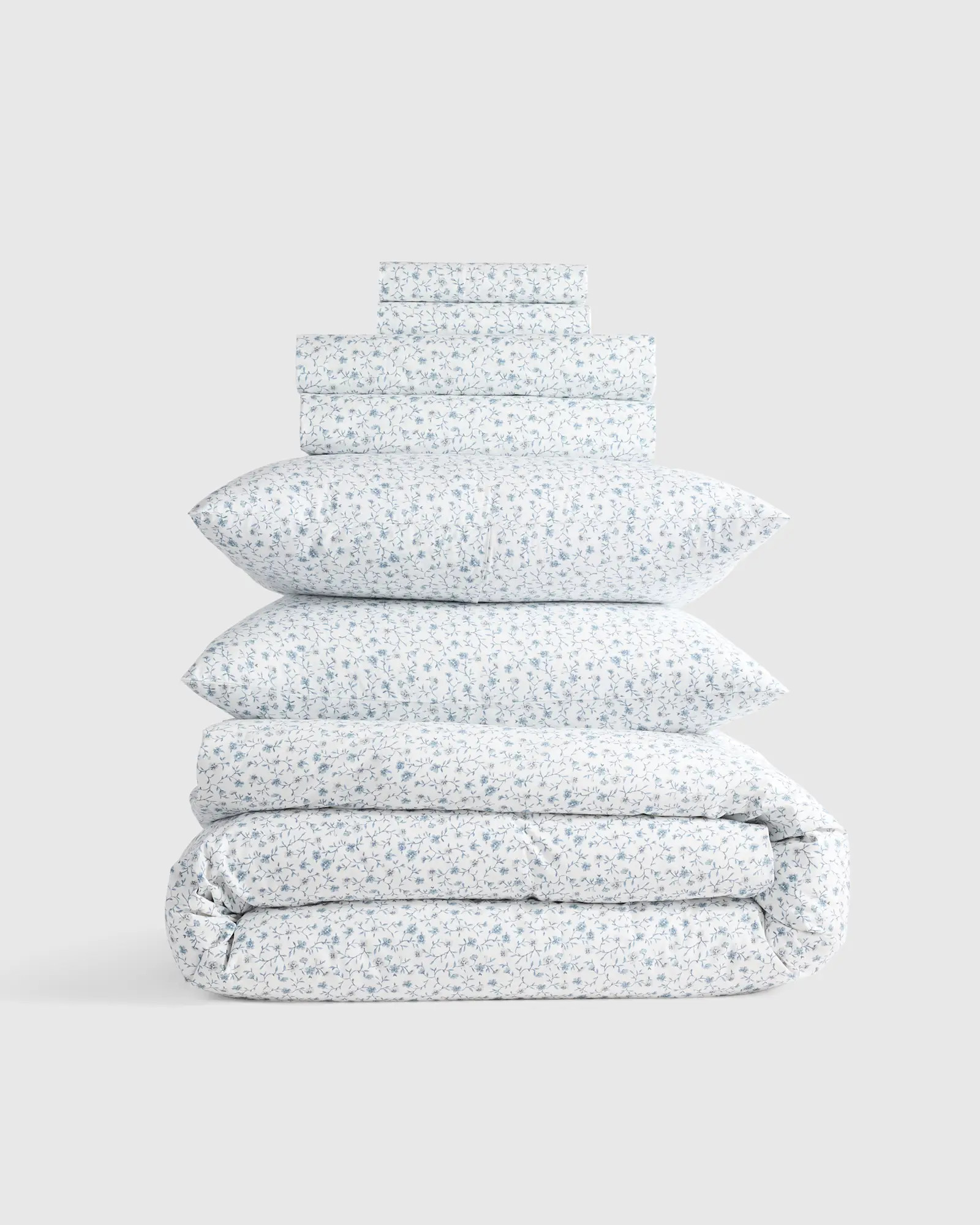 Classic Organic Percale Floral Deluxe Bedding Bundle | Quince