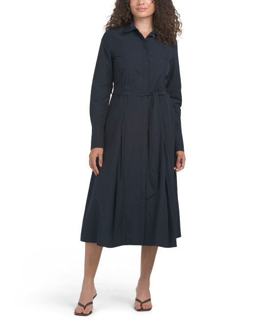 Annette Long Sleeve Pleated Shirt Dress | TJ Maxx