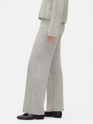 CashSoft Cable-Knit Sweater Pants | Gap (US)