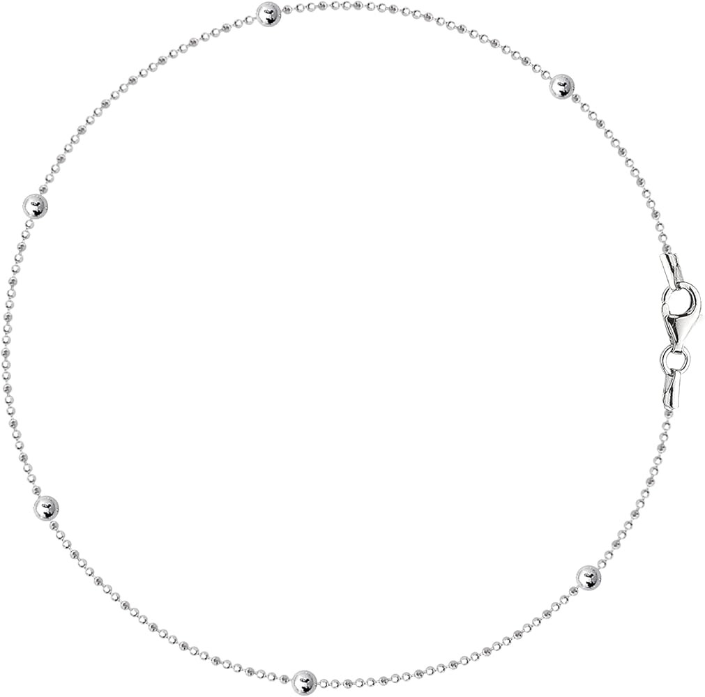Savlano 925 Sterling Silver 9, 10 Inches Chain Anklet for Women Comes With a Gift Box | Amazon (US)