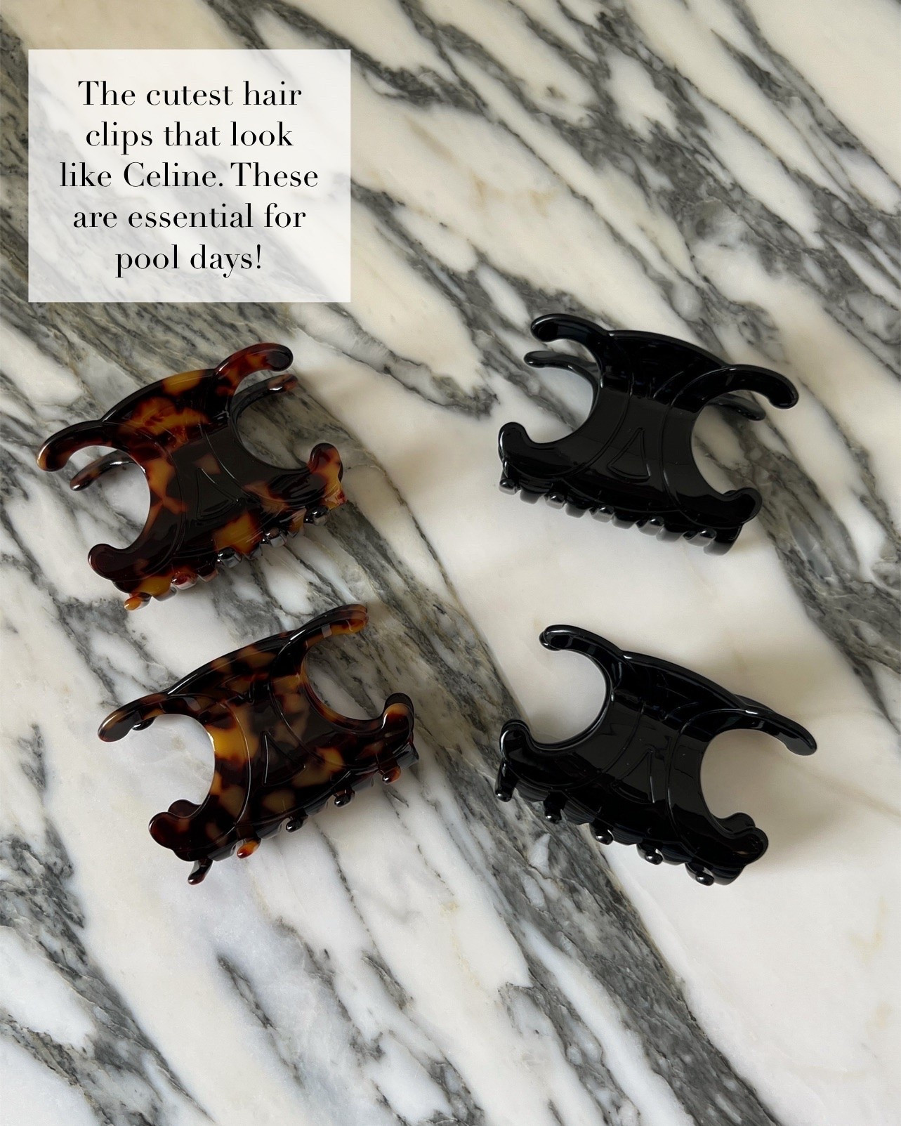 These Celine lookalike hair clips are finally back in stock on Amazon!

Under $25 for 4 and feel premium compared to the other ones I’ve tried. Beach vacation essentials, Amazon designer inspired finds.

#LTKMothersDay #LTKTravel #LTKdayinmylife