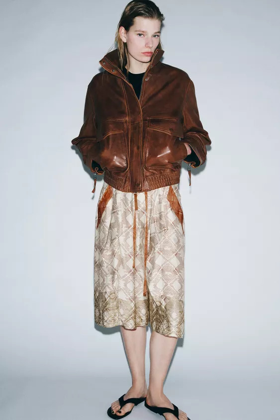 100% LEATHER BOMBER JACKET ZW COLLECTION LIMITED EDITION | Zara UK