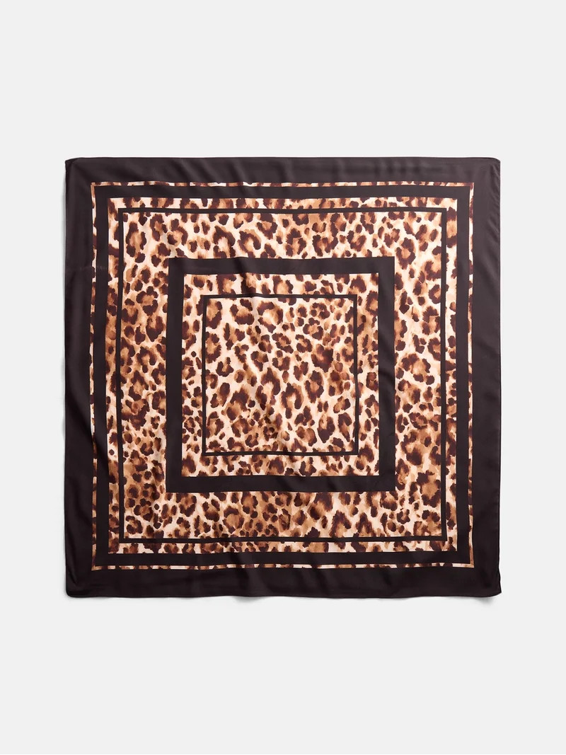 Scenario Women's Printed Square Scarf, Leopard | Walmart (US)