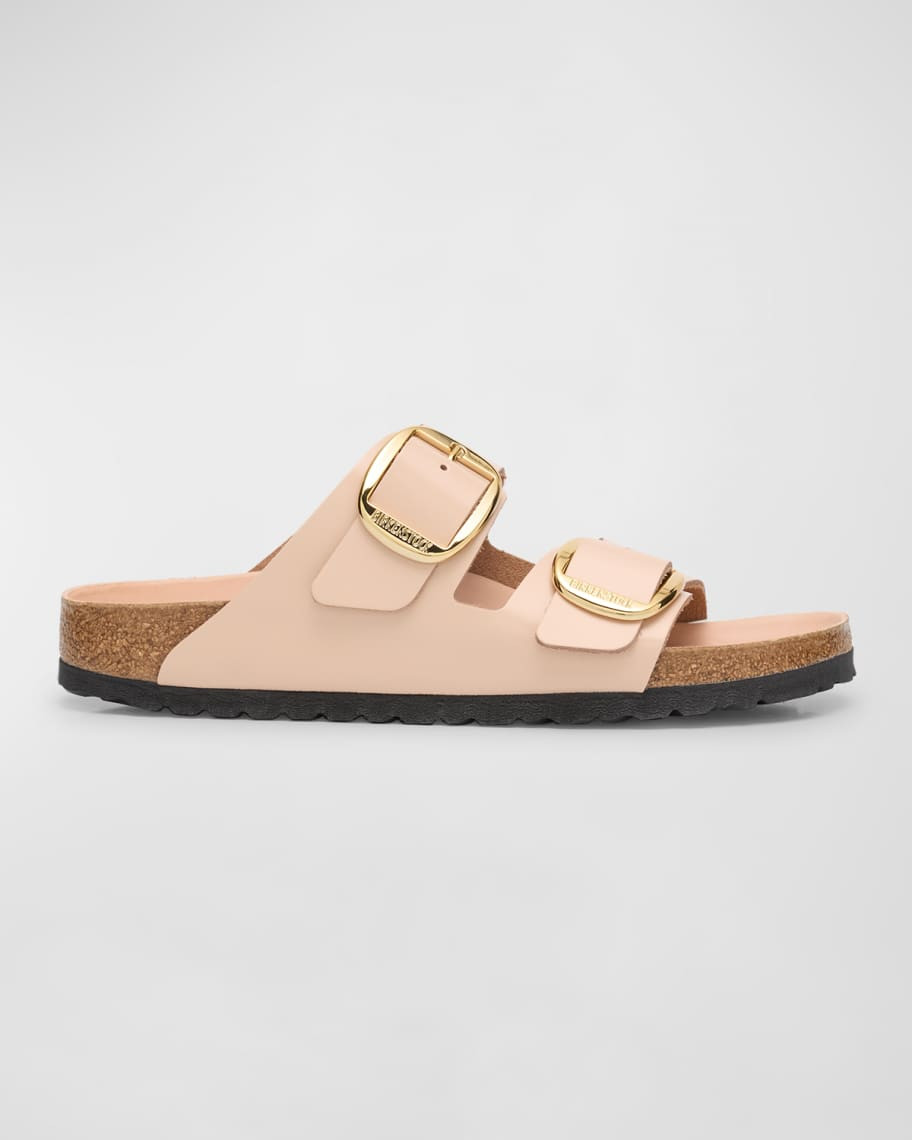 BIRKENSTOCK Arizona Leather Dual-Buckle Slide Sandals | Neiman Marcus
