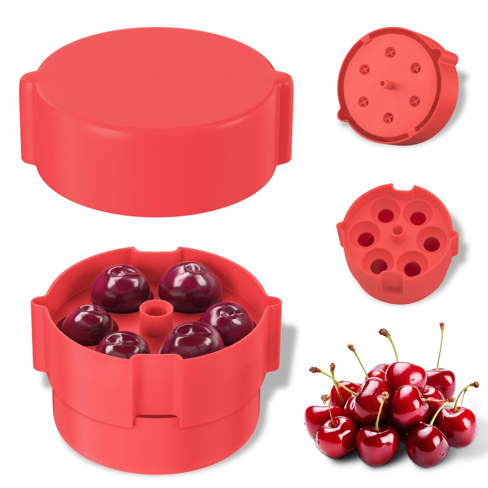 Cherry Pitter - Multiple Cherries Seed Remover, Labor-Saving Push Down Cherry Pitter Tool Pit Rem... | Amazon (US)