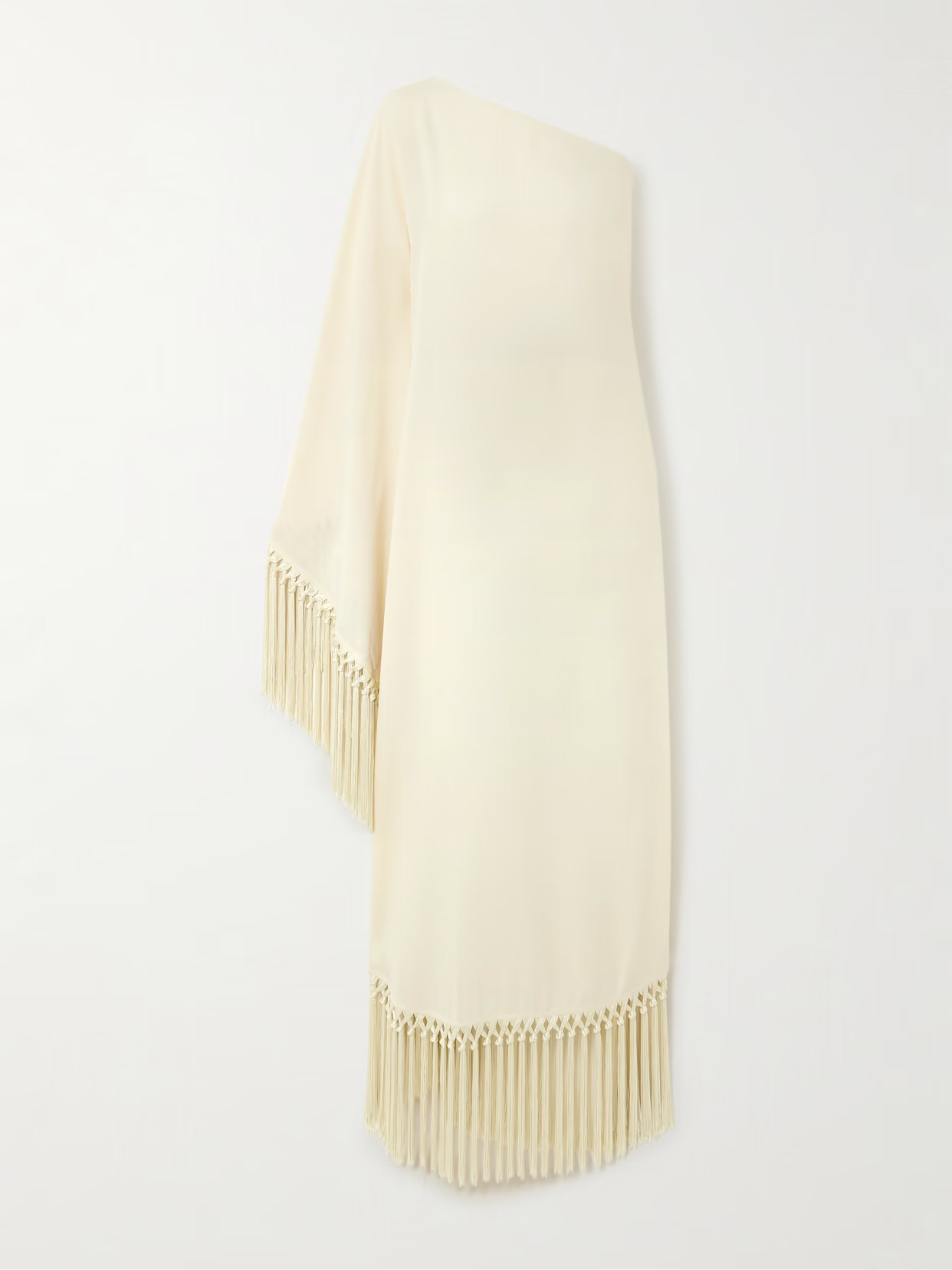 Taller Marmo - Arno One-sleeve Fringed Cady Gown - Ivory | NET-A-PORTER (UK & EU)