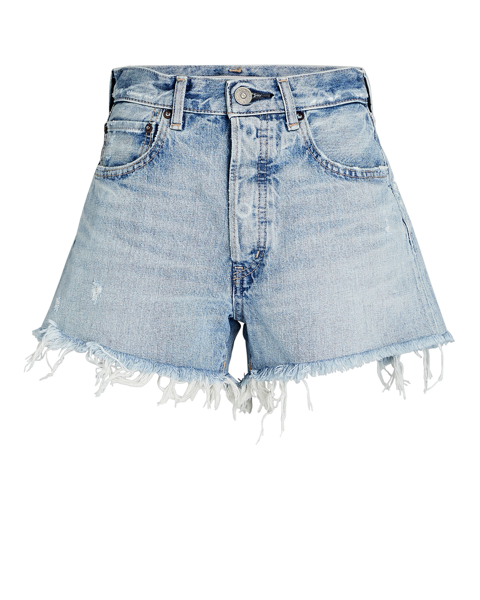 MOUSSY VINTAGE Mathews Cut-Off Denim Shorts, Denim-Lt 24 | INTERMIX