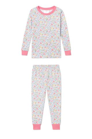 Kids Long-Long Set in Elizabeth Floral | LAKE Pajamas