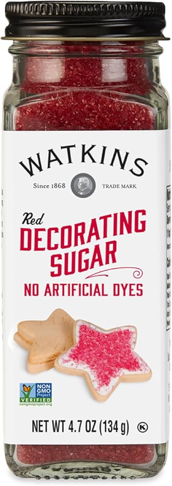 Watkins Red Decorating Sugar, Non-GMO, Kosher, 4.7 Ounce Jar, 1-Pack | Amazon (US)