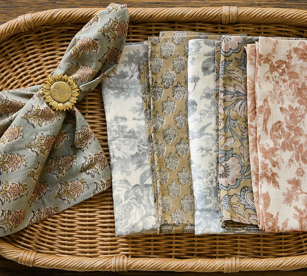Sunflower Napkin Rings - Set of 4 | Pottery Barn (US)
