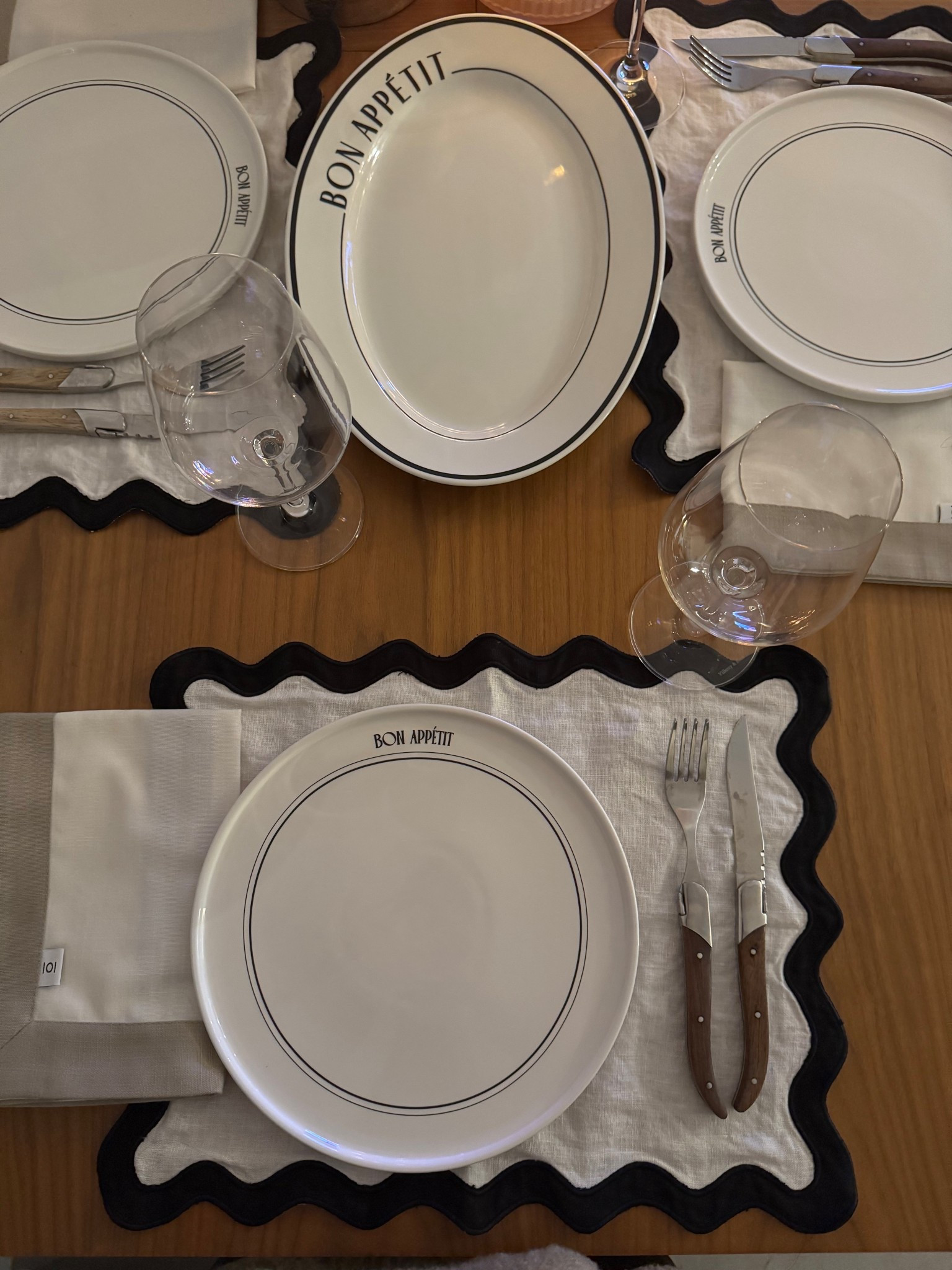 Classic table setting / black and white plates / hosting 

#LTKHoliday #LTKHome #LTKfoodie
