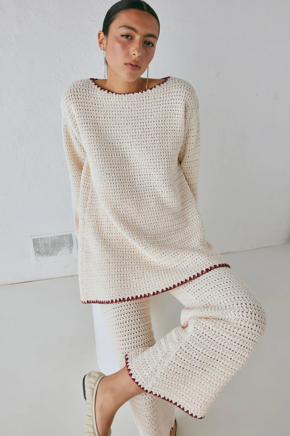 Stella Knit Tunic Cream | VRG Grl