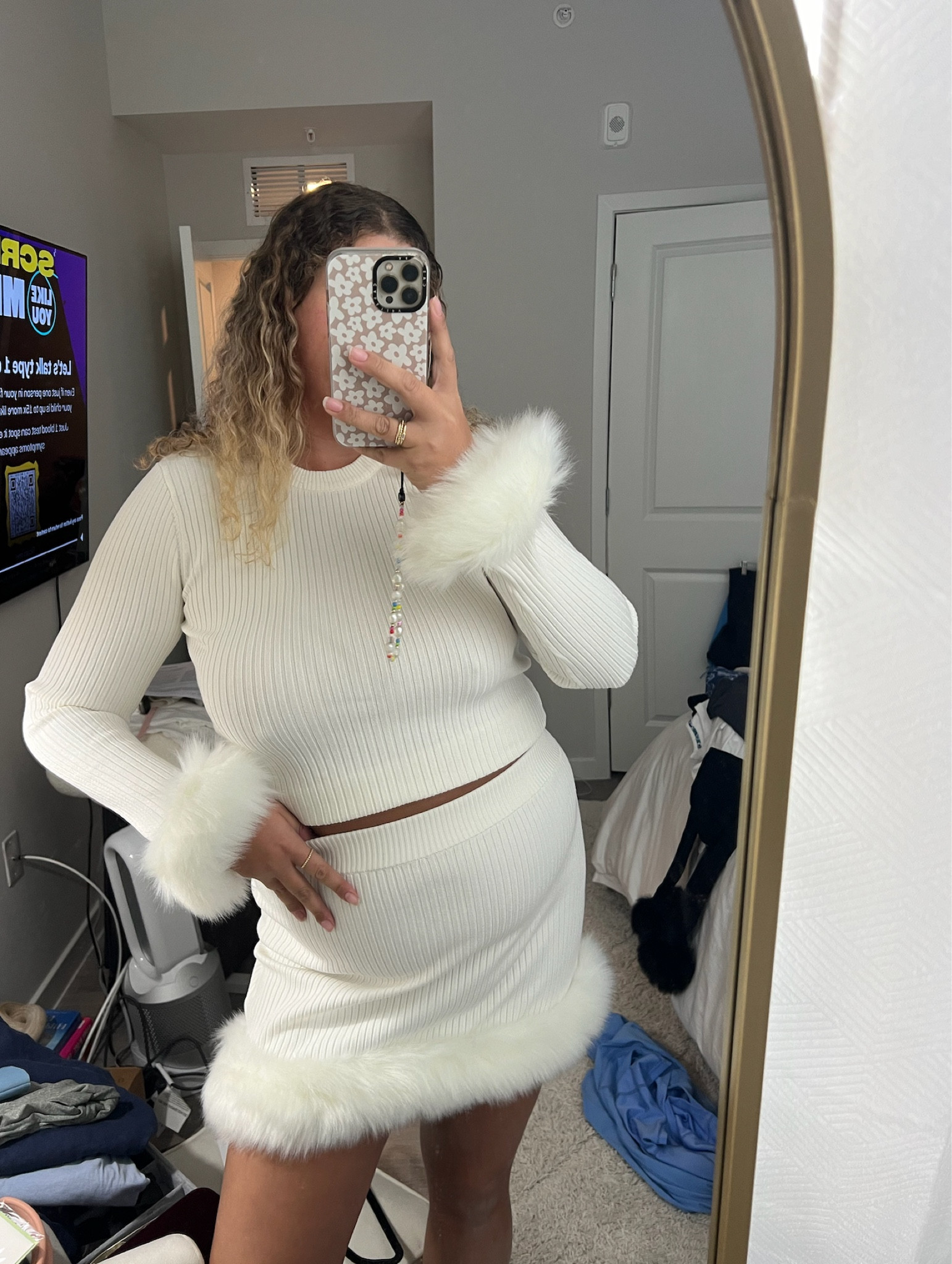 Love this skirt and top matching set from Show Me Your Mumu! The fur detailing is so fun and festive. They have a black version too, but this one would be great for holiday wedding festivities too! 

#LTKparties #LTKHoliday #LTKwedding