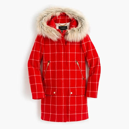 Chateau parka in windowpane check | J.Crew US