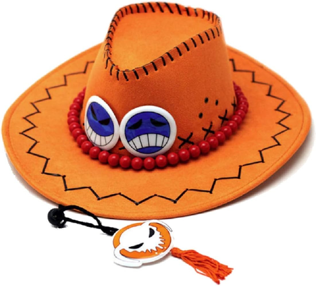 GK-O Portgas D Ace Cowboy Hat Costume Hats White Weard Pirates Regiment Ace Cosplay Fashion | Amazon (US)