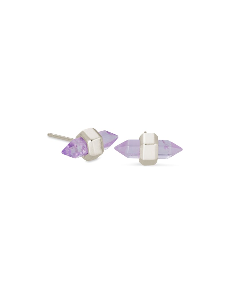 Jamie Silver Stud Earrings in Purple Amethyst | Kendra Scott