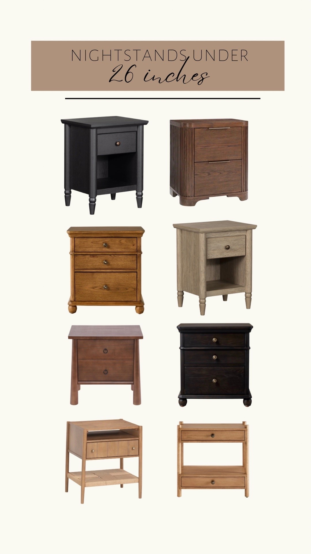 Nightstands for small spaces can be hard to find. There are all 26” or under!

#LTKHome