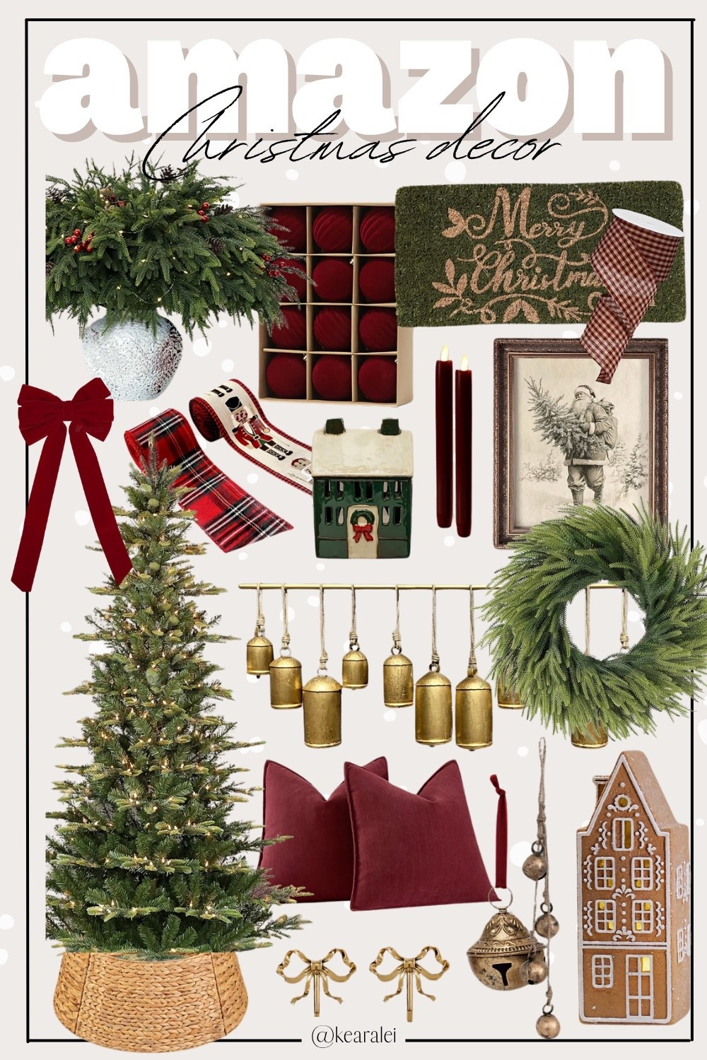 Christmas decor home decor Amazon holiday decorations real touch Norfolk pine artificial Christmas branches stems burgundy Maroon red velvet ornaments Christmas doormat door mat burgundy maroon red pillows pillow cases covers real touch pine Christmas wreath taper candles hanging gold brass bells Christmas bells cow bells real touch garland Norfolk cypress pine garland pre lit Christmas tree twinkle lights vintage Santa claus Christmas art prints gingerbread houses wire Christmas ribbon plaid gingham ribbons nutcracker gold bow wall hooks stocking hangers velvet bows large velvet bow centerpiece table fireplace mantle || #amazon #winter  #christmas #home #decor #decorations #holiday #wreath #stocking #garland #doormat #floral #arrangement #vase #candles 
. 

Christmas outfits, holiday outfit, holiday dress dresses Christmas decor, Christmas outfit, garland, tree, wreath, gift guide for her him gift guides husband dad brother uncle grandpa father in law mom mother in law sister bff friend teenage son daughter kids toddlers baby girl boy, Black Friday cyber Monday deals sales sale alert
.
.
dress, amazon dress, joggers, home office, dining room, amazon home, Pantry Organizers, kitchen storage organizers, leather jacket, throw pillows, table decor, Fitness Wear, Activewear, Amazon Deals, shacket, nightstands, Plaid Shirt Jackets, Walmart Finds, curtains, slippers, apple watch bands, coffee bar, lounge set, golden goose, playroom, Accent chair, Farmhouse decor, sectional sofa, entryway table, console table, sneakers, coffee table decor, laundry room, shelf decor, bikini, white sneakers, sneakers, Target style, Amazon finds, Home decor, Walmart, Amazon Fashion, SheIn, Kitchen decor, Master bedroom, Coffee table, Dresses, Mom jeans, Bar stools, Desk, Mirror, swim, Patio Furniture, Dressers, Abercrombie, Patio, Kitchen


#LTKGiftGuide #LTKHome #LTKHoliday