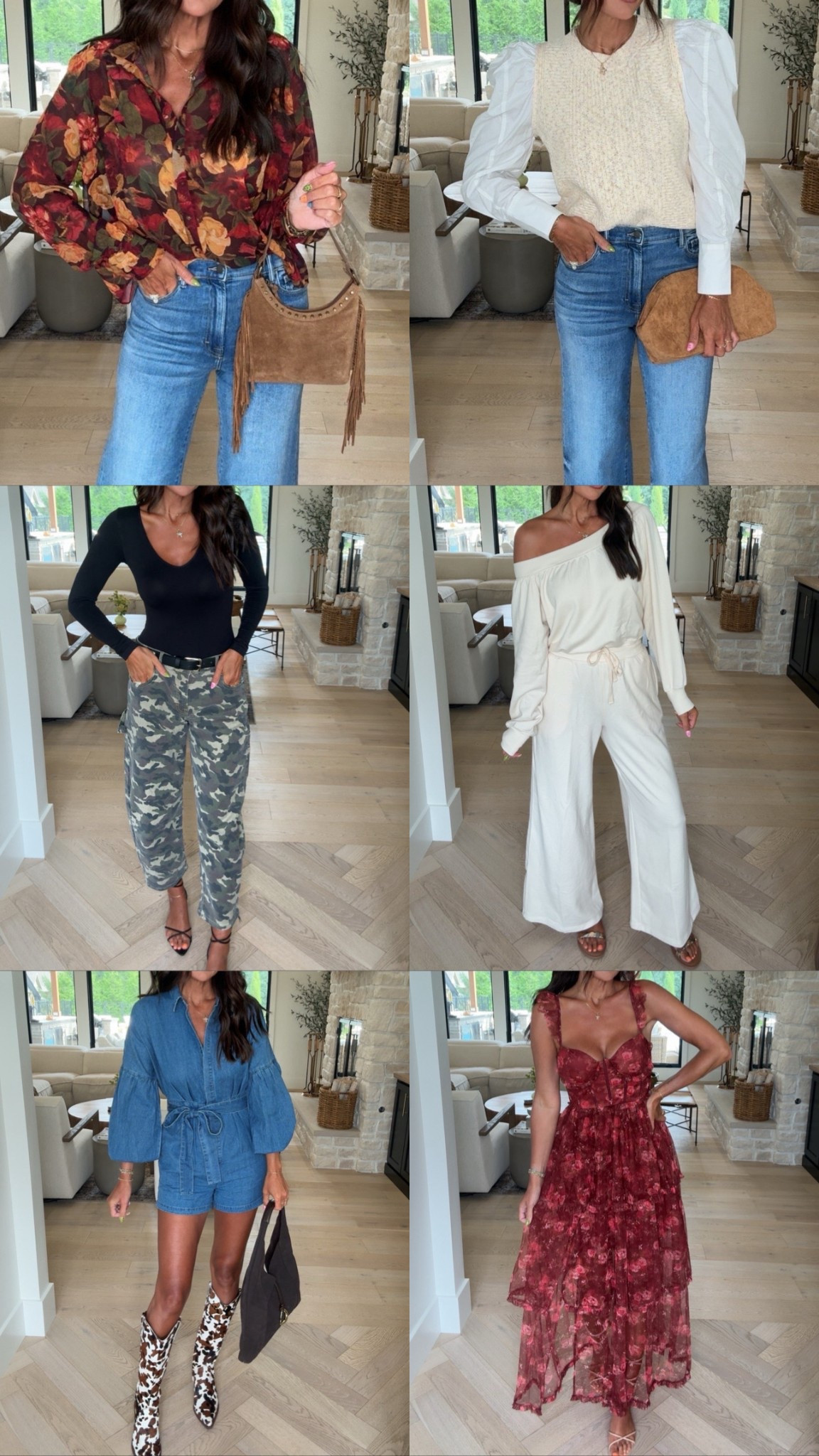 The CUTEST hall. Use code jena30 for all clothing items for 30% off. 
Ruffle dress: size small 
Brown dress: size small 
Denim romper: size medium for length 
Floral short dress: size small 
Denim: so so good. Slight stretch and comfy. I did my true size 27.  
Jumpsuit: I’m in a medium but I didn’t need to size up. The small would work so true to size  
Camo jeans: run big. I still did my true size 27 I wouldn’t size down if you want a baggy fit. 
Floral blouse: size small 
Sweater top: size small 

#LTKStyleTip #LTKFindsUnder100 #LTKFindsUnder50