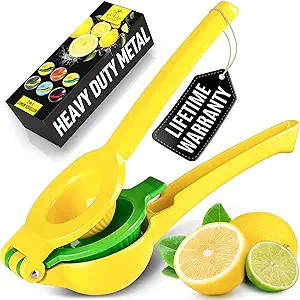 Zulay Metal 2-In-1 Lemon Squeezer Manual - Sturdy, Max Extraction Hand Juicer Lemon Squeezer Gets... | Amazon (US)