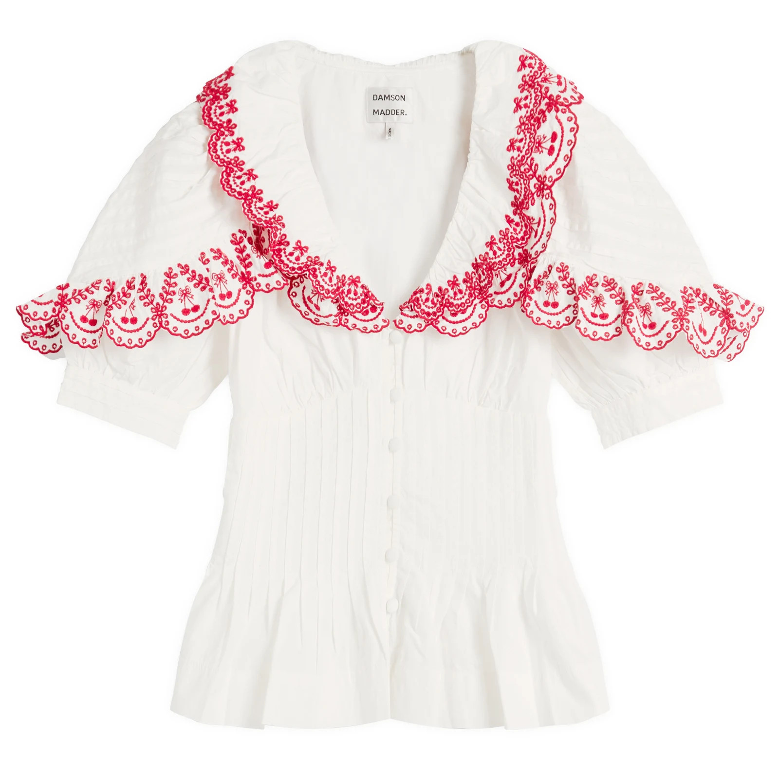 Damson Madder Women's Caroline Blouse in White, Size UK 12 | END. Clothing