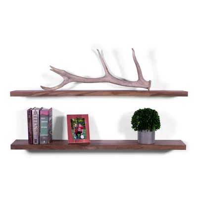 Harney Solid Walnut 2 Piece Floating Shelf Set Union Rustic Size: 1.38" H x 48" W x 8" D | Wayfair North America