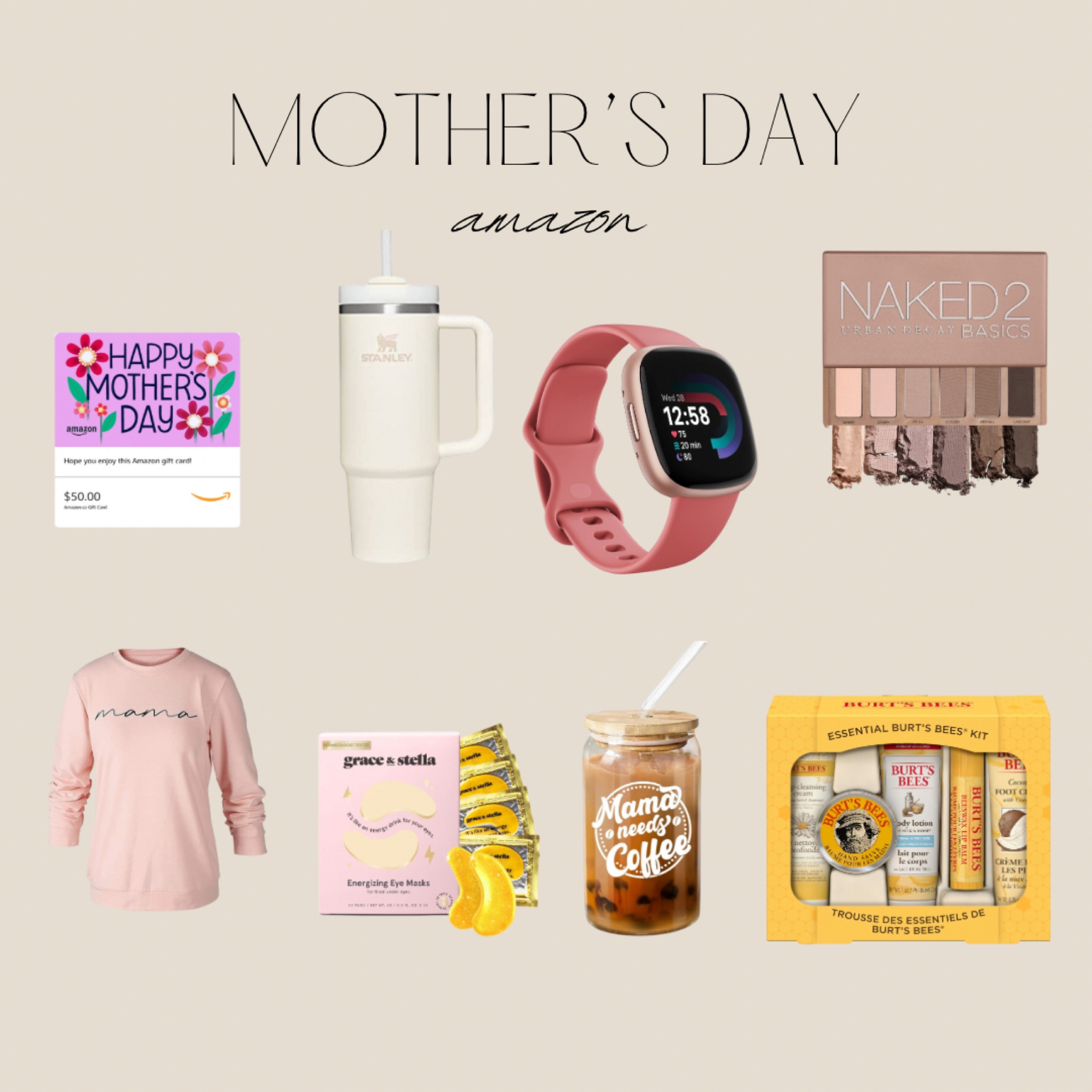 Mother’s Day gift giving guide on Amazon. Cute self care items, make up, gift card, mama sweater, coffee cup and Stanley  

#LTKcanada #LTKgiftguide