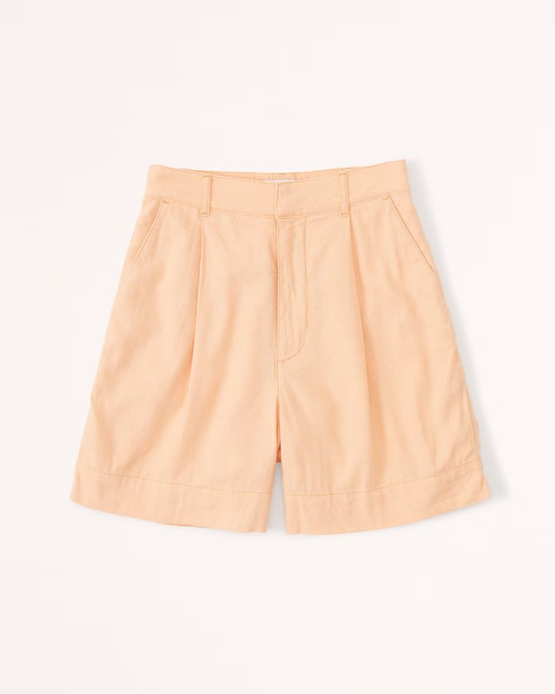 6 Inch Linen-Blend Tailored Shorts | Abercrombie & Fitch (UK)