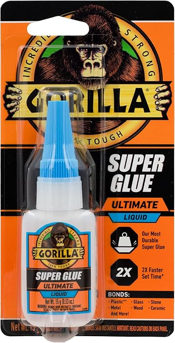 Gorilla Ultimate Super Glue, Clear Glue, 15 Grams (Pack of 1) - Fast-Setting Cyanoacrylate for Qu... | Amazon (US)