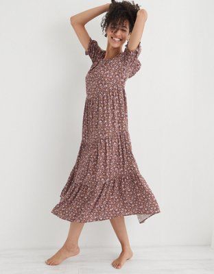 Aerie Garden Party Midi Dress | American Eagle Outfitters (US & CA)