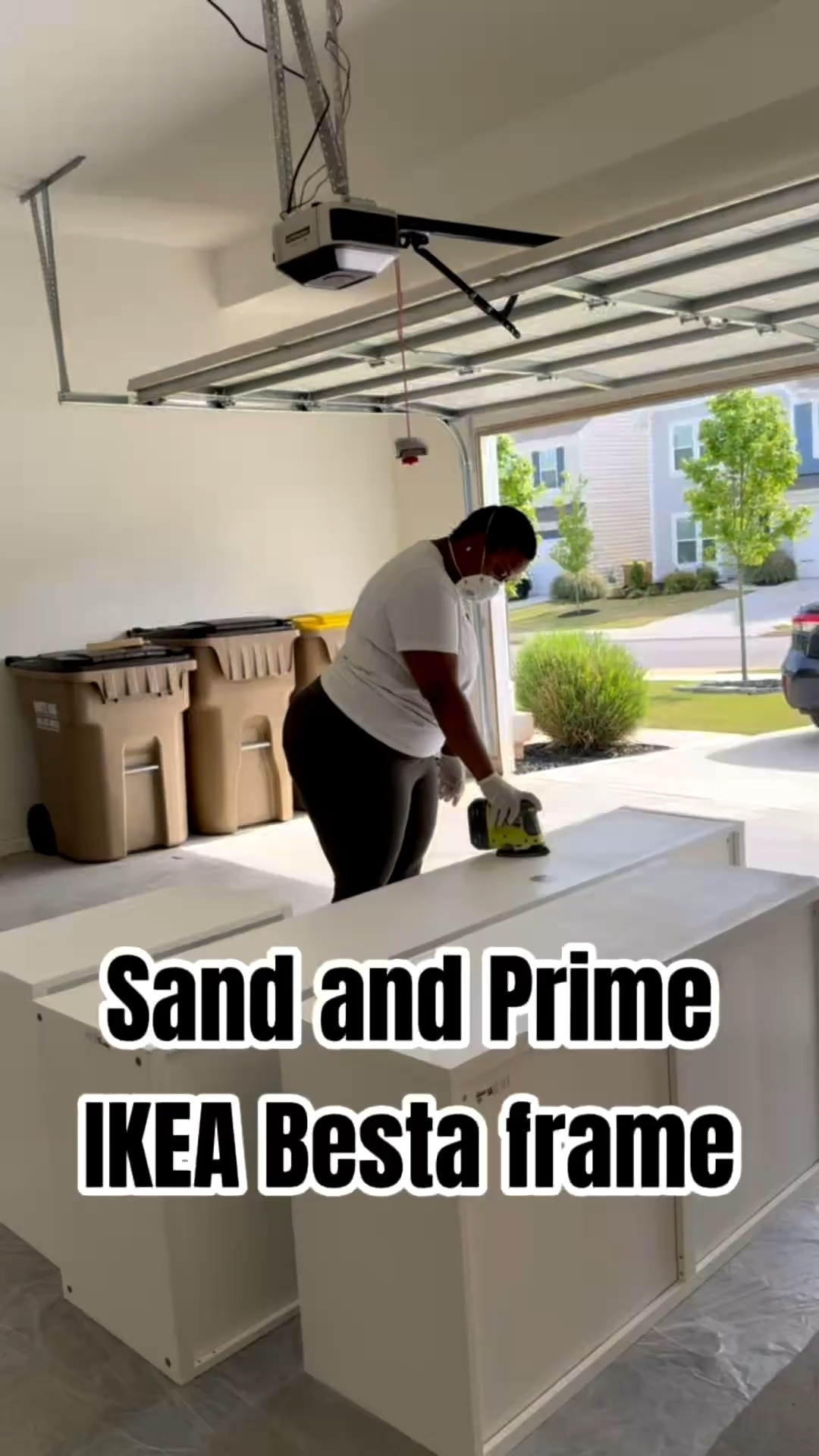 DO NOT skip this step! ⚠️

Sand Ikea Besta Frame and prime with the Zinsser B-I-N primer from @lowes

#LTKvlog #LTKHome