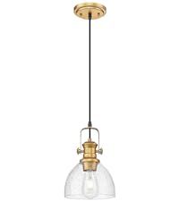 Brass Pendant Lights Kitchen Island 2 Pack, Farmhouse Gold Pendant Light with Clear Glass Globe S... | Amazon (US)