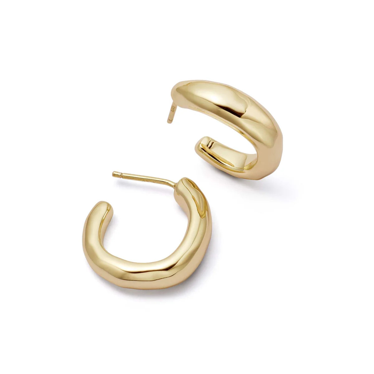 Estée Lalonde Chunky Organic Hoop Earrings 18ct Gold Plate | Daisy London Jewellery