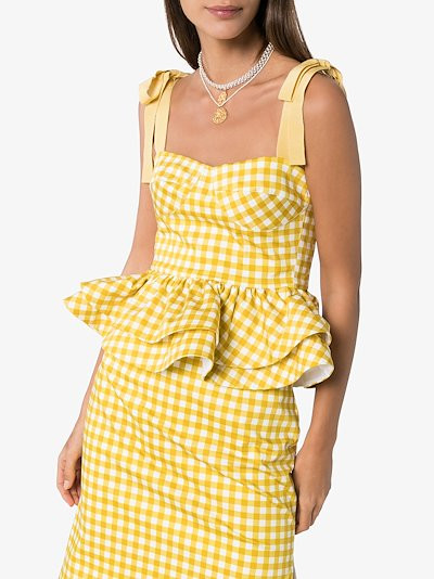 Junquillo gingham peplum top | Browns Fashion