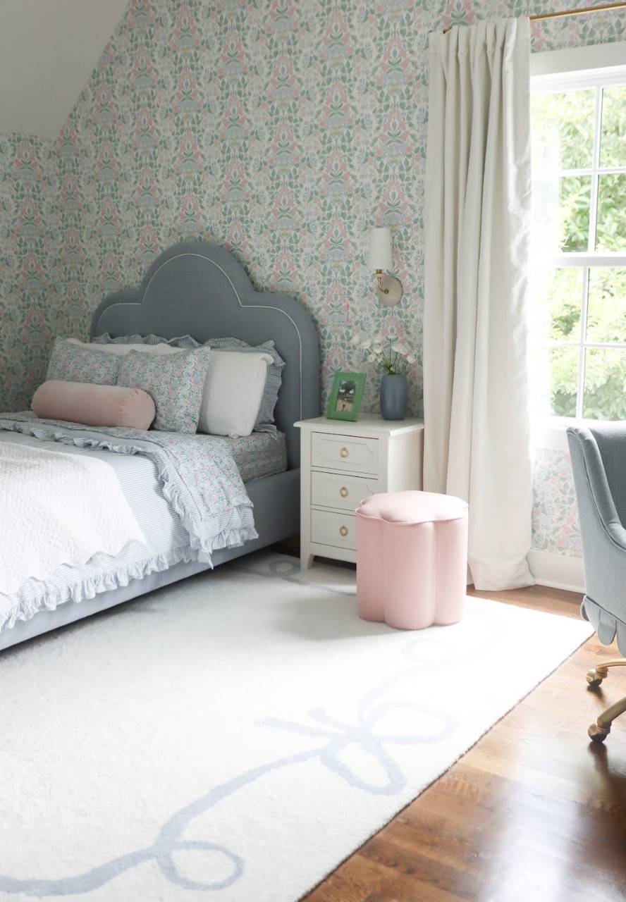 The Bloom & Bow Room: This floral-filled girls’ room is the perfect blend of timeless charm and playful personality.✨ Designed in soft shades of blue, pink, green, and white, it features delicate bow details, blooming patterns, and classic touches that feel both sweet and sophisticated. We focused on creating a space that could grow with her — from homework to hangouts — while keeping it fresh and feminine. The result is a room that feels whimsical yet refined, rooted in traditional design but ready to evolve with her style.🌸💙 

 #LTKHome #LTKKids #LTKFamily