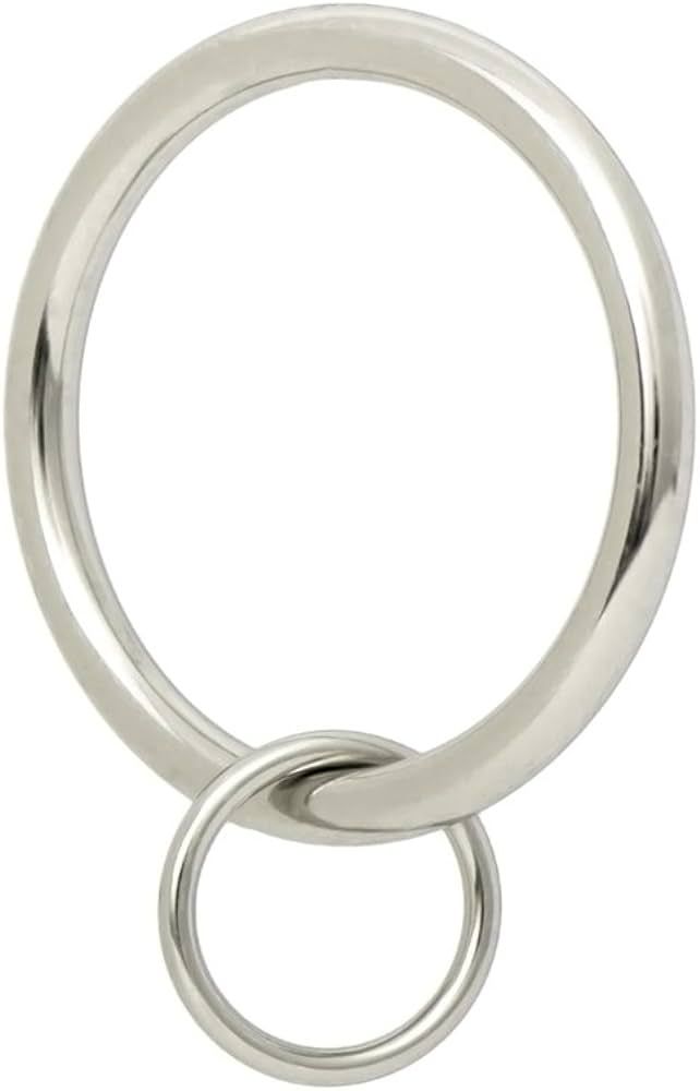Ivilon Drapery Eyelet Curtain Rings - 1.7" Ring Loop for Hook Pins, Set of 14 - Brushed Nickel | Amazon (US)