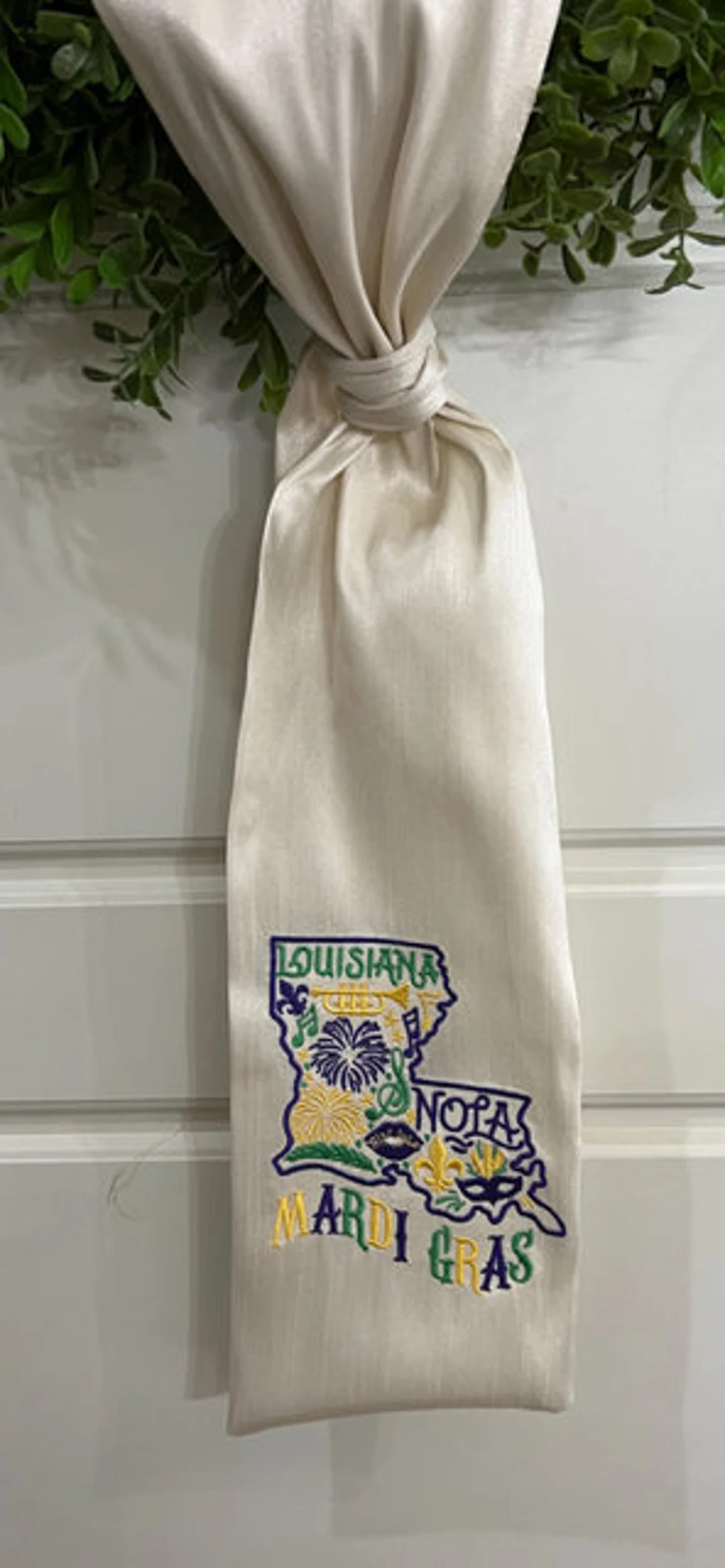 Louisiana Mardi Gras Wreath Sash - Etsy | Etsy (US)