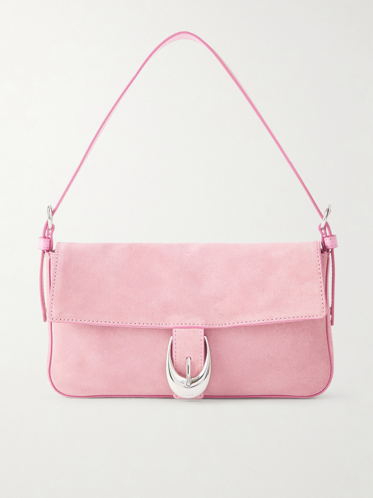 STAUD - Harlow Suede Shoulder Bag - Pink | NET-A-PORTER (US)