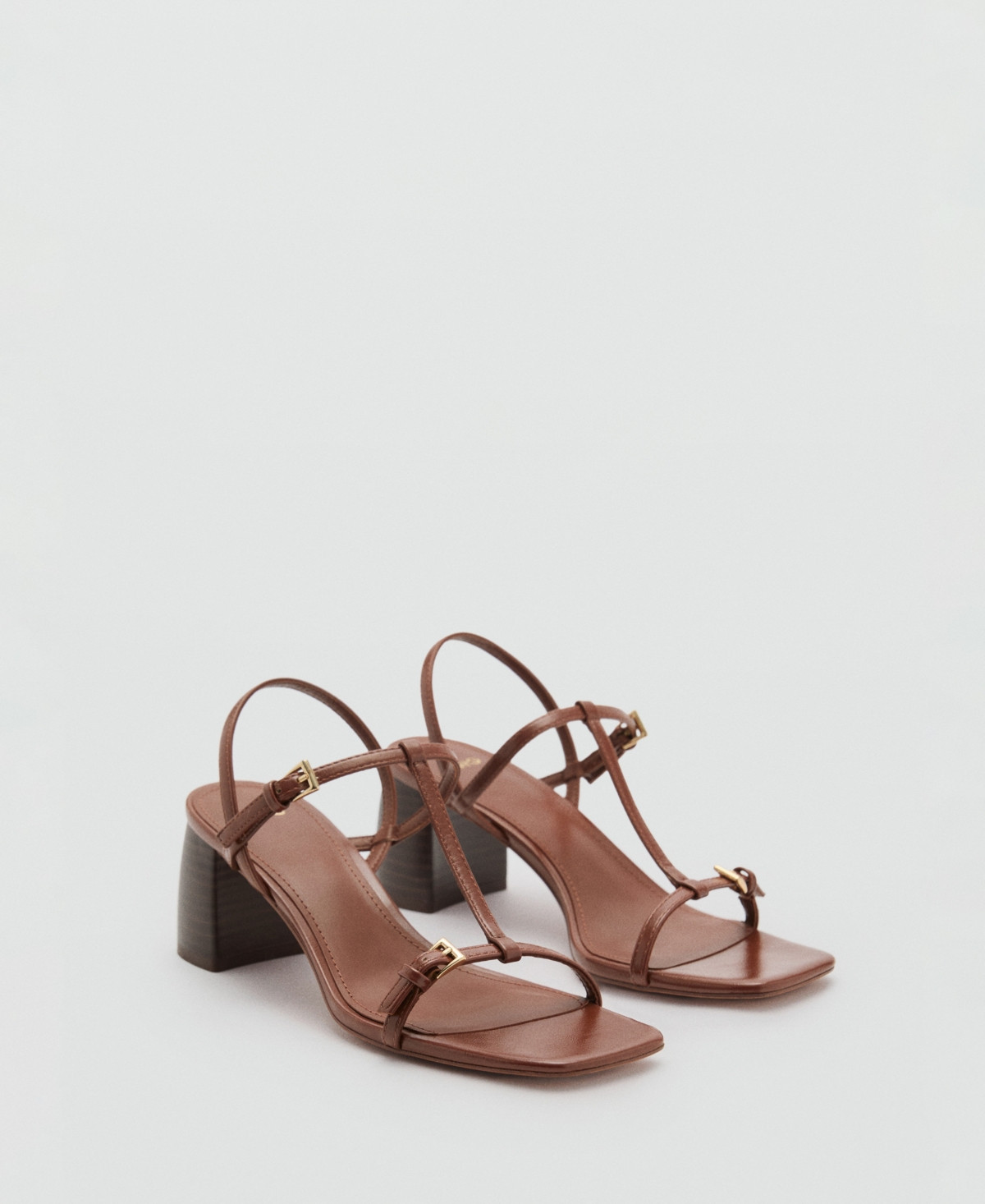 Mango Women's Straps Heel Sandals - Leather | Macy's